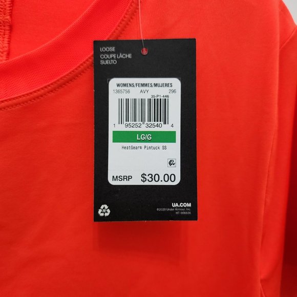 NWT Women's Under Armour HeatGear Pintuck Vented-Back Short Sleeve Tee - Picture 5 of 5